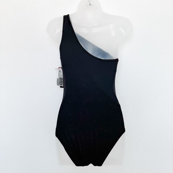 Carmen Marc Valvo One Shoulder Swimsuit Size 6 Black NWT Beach Resort Summer - Picture 6 of 7